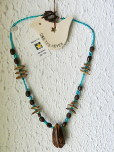 collier graine latanier bleu
